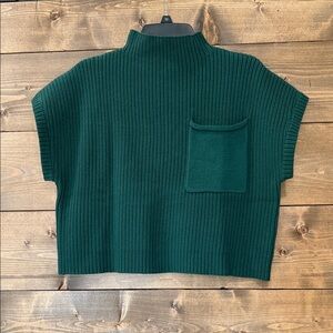 Entro Deep Green Turtleneck Crop Sweater